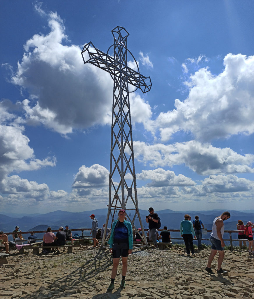 Na szczycie Tarnicy (1346 m n.p.m.).