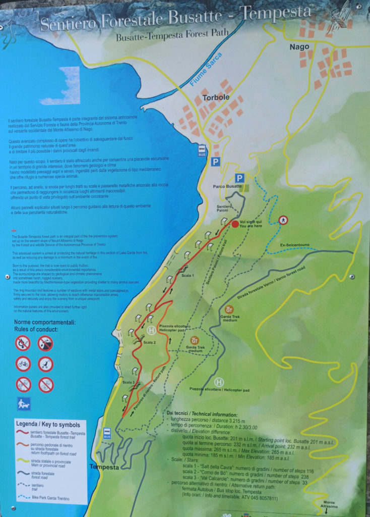 Mapa szlaku Busatte - Tempesta